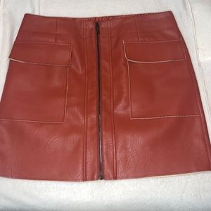 Shinestar Faux Leather Skirt
